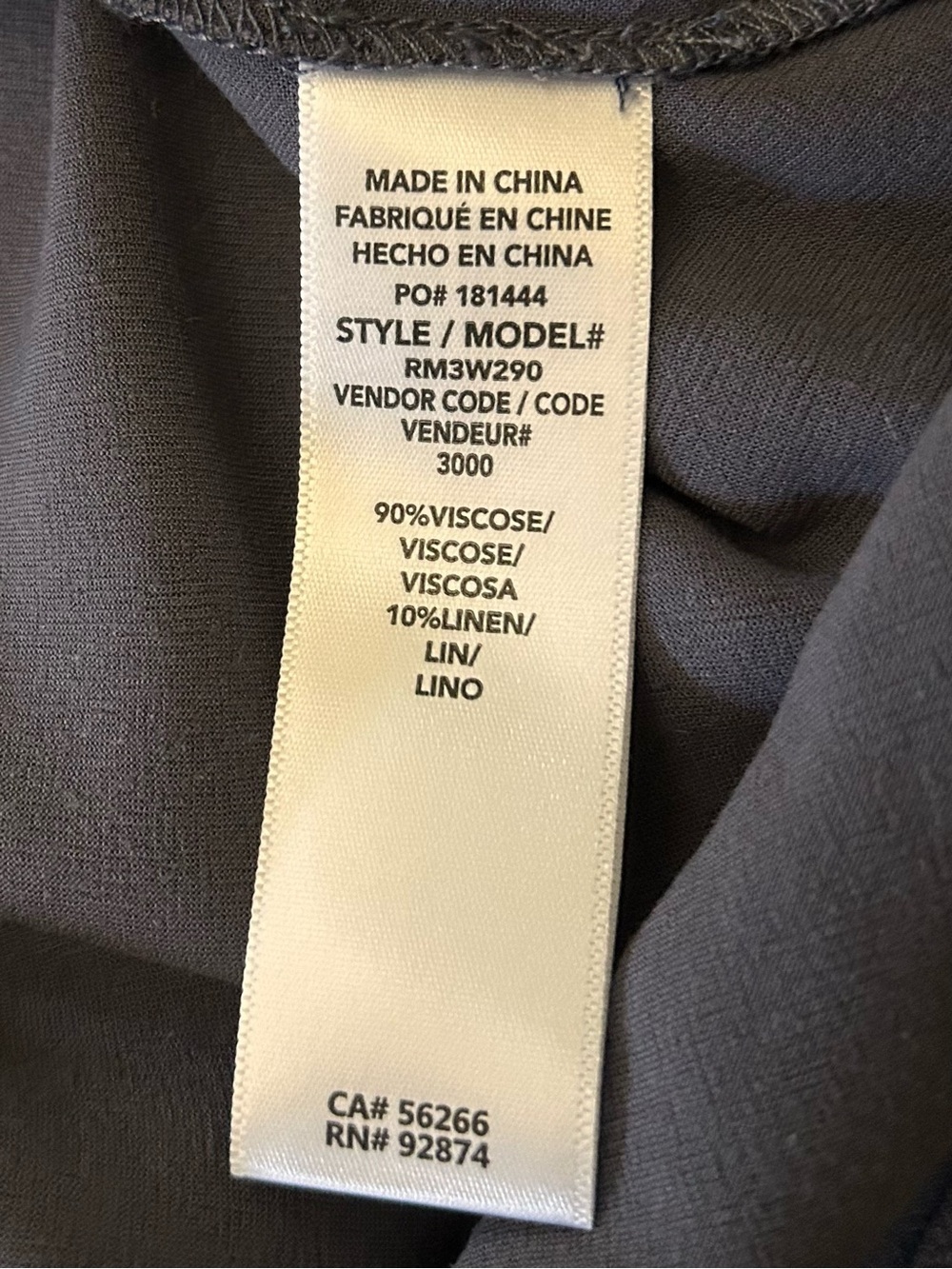 $128 Splendid Lead Gray Wynne Crepe Viscose Linen
Split V-Neck Blouse Size Large - Picture 9 of 9